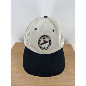 2002 US Open Bethpage Black Hat EXC Cap Strap Back Khaki USGA One Size Vtg Golf